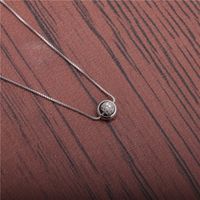 Fashion Simple Micro-inlaid Zircon Diamond Ball Necklace sku image 4