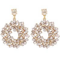 Fashion Snowflake Shaped Diamond Earrings sku image 2