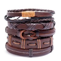 Simple Retro Woven 5-piece Leather Bracelet sku image 1