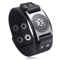 Retro Wikinger Totem Einfaches Punk Leder Armband sku image 1