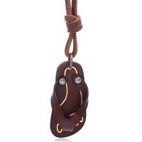 Fashion Creative Slippers Pendant Leather Necklace sku image 1