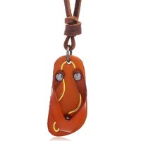 Fashion Creative Slippers Pendant Leather Necklace sku image 2