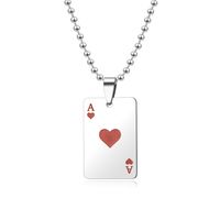 New Creative Red Peach Ace Spade Ace Keychain Necklace sku image 3