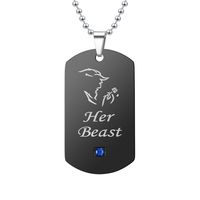 New Her Beast His Beauty Couple Diamond Pendant Necklace sku image 1