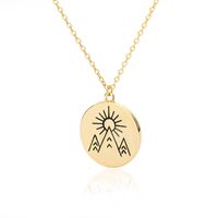New Simple Sunrise Round Pendant Stainless Steel Necklace main image 6