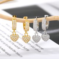 Nouvelles Boucles D&#39;oreilles En Zircon En Forme De Cœur main image 1