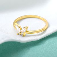 New Gold-plated Butterfly Zircon Ring main image 3