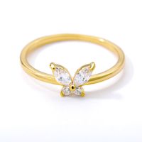 Nuevo Anillo De Circonita De Mariposa Chapado En Oro main image 6