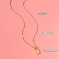 Simple Fashion Lock Pendant Zircon Necklace main image 6