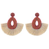 Ethnic Style Handmade Beaded Tassel Earrings main image 4