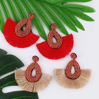Ethnic Style Handmade Beaded Tassel Earrings main image 5