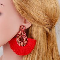 Ethnic Style Handmade Beaded Tassel Earrings main image 6