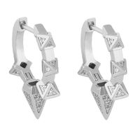 New Simple Geometric Diamond Earrings main image 4