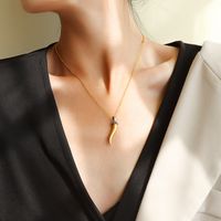 Simple Wolf Tooth Pendant Necklace sku image 1