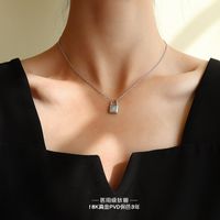 Simple Fashion Lock Pendant Zircon Necklace sku image 4