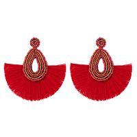 Ethnic Style Handmade Beaded Tassel Earrings sku image 1