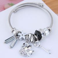 Fashion Metal Simple Diamond Swan Multi-element Bracelet main image 5