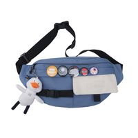 Fashion Canvas Bag Chest Bag Shoulder Messenger Bag Outdoor Leisure Light Bag sku image 4
