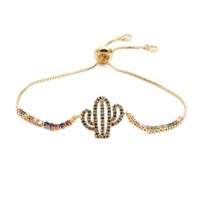 Bijoux De Mode Cuivre Micro-ensemble Zirconium Cactus Bracelet Réglable En Gros Nihaojewelry sku image 2