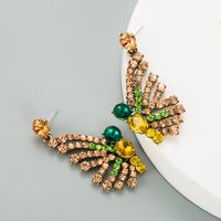 Fashion Inlaid Color Rhinestones Butterfly Earrings main image 4