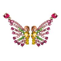 Fashion Inlaid Color Rhinestones Butterfly Earrings main image 6