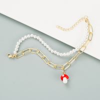 Simple U-shaped Chain Pearl Mushroom Multi-layer Bracelet main image 3