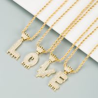 26 English Letters Crown Micro-inlaid Zircon Necklace main image 1