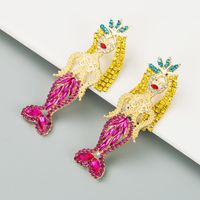 Alloy Inlaid Rhinestone Long Earrings main image 5