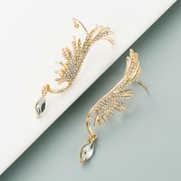 Golden Angel Wings Rhinestone Earrings main image 5