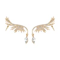 Golden Angel Wings Rhinestone Earrings main image 6