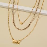 Letter Lover Pendant Simple Fashion Multi-layer Necklace main image 2