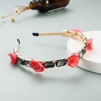 Korean Alloy Inlaid Glass Flower Headband main image 3