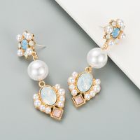 Retro Baroque Pearl Long Earrings main image 4