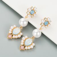 Retro Baroque Pearl Long Earrings main image 5