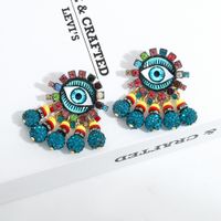Creative Diamond-studded Zinc Alloy Devil's Eye Earrings main image 5