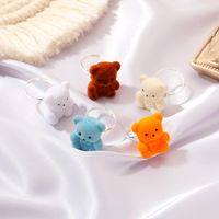 Korean Cute Plush Bear Ring main image 3