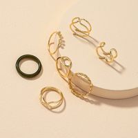 Fashion Resin Metal Rings 7-piece Set main image 1