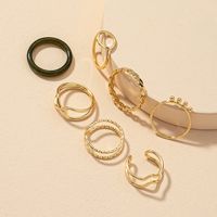 Fashion Resin Metal Rings 7-piece Set main image 3