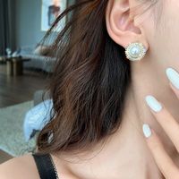 S925 Silver Needle Fashion Diamond Pearl Earrings main image 4