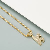 26 English Letters Crown Micro-inlaid Zircon Necklace sku image 11