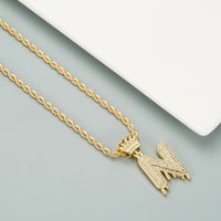 26 English Letters Crown Micro-inlaid Zircon Necklace sku image 14