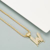 26 English Letters Crown Micro-inlaid Zircon Necklace sku image 23