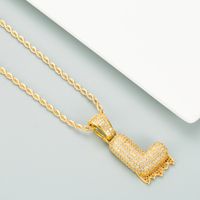 26 English Letter Micro-inlaid Zircon Necklace sku image 11