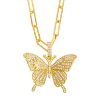 Colored Zircon Butterfly Pendant Necklace sku image 2