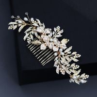 Einfache Neue Perle Blumenblatt Haarspange main image 1