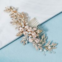 Simple New Pearl Flower Leaf Hair Clip main image 4