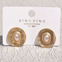 Palace Style Retro Metal Pearl Round Earrings main image 1