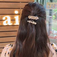 Korea Simple Chain Pearl Hairpin Set main image 4