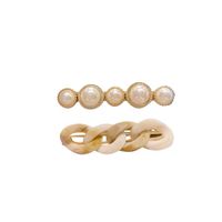 Korea Simple Chain Pearl Hairpin Set main image 6