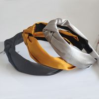 Satin Broad-sided Knotted Solid Color Headband main image 4